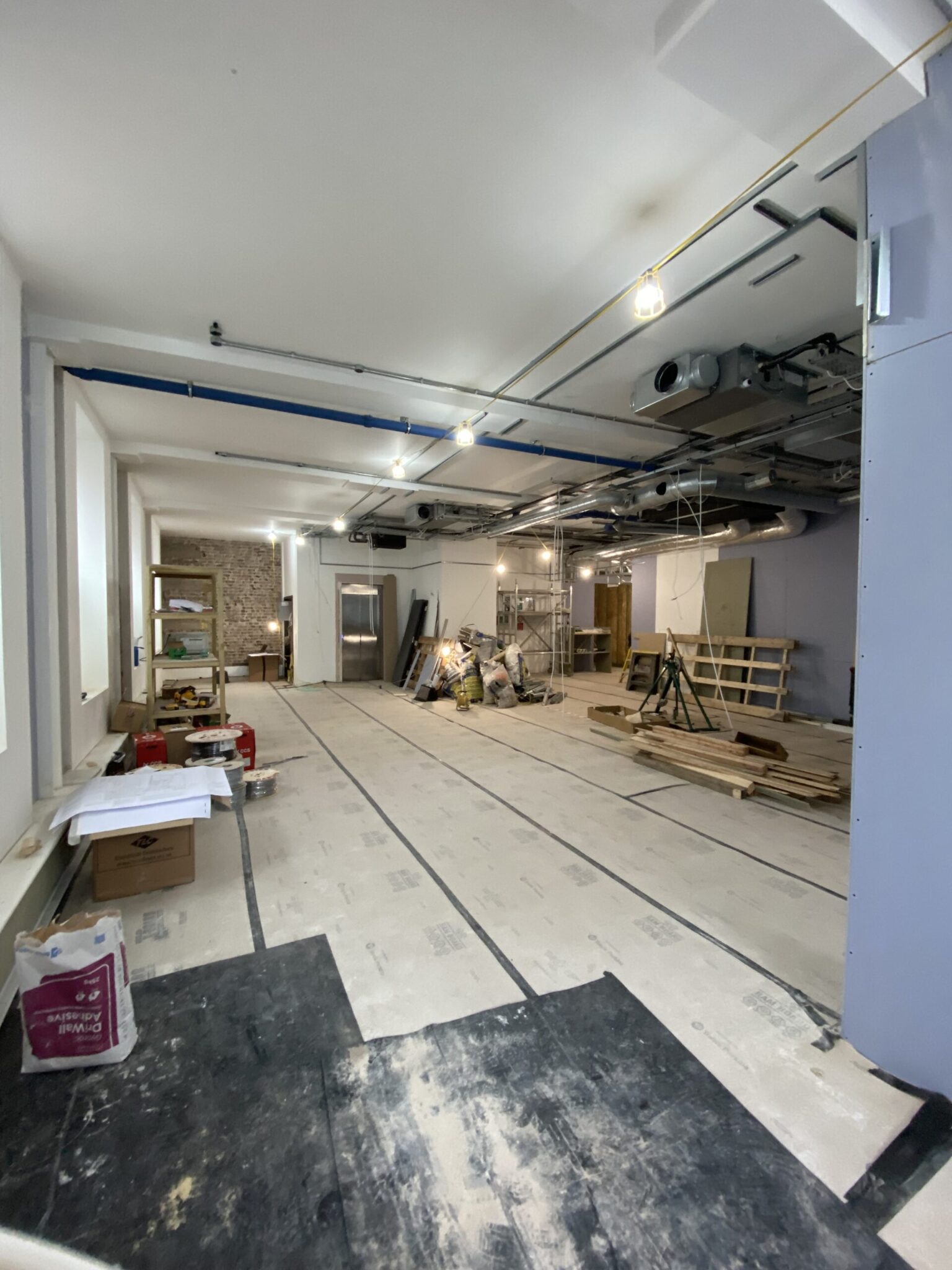 interior of an office being decorated